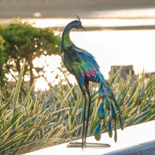 Metall Pfau Gartenfigur 57cm, Wetterfest, für Terrasse