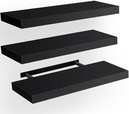 Wandregal Set schwarz 3er-Set belastbar bis 22 lbs.mainloop