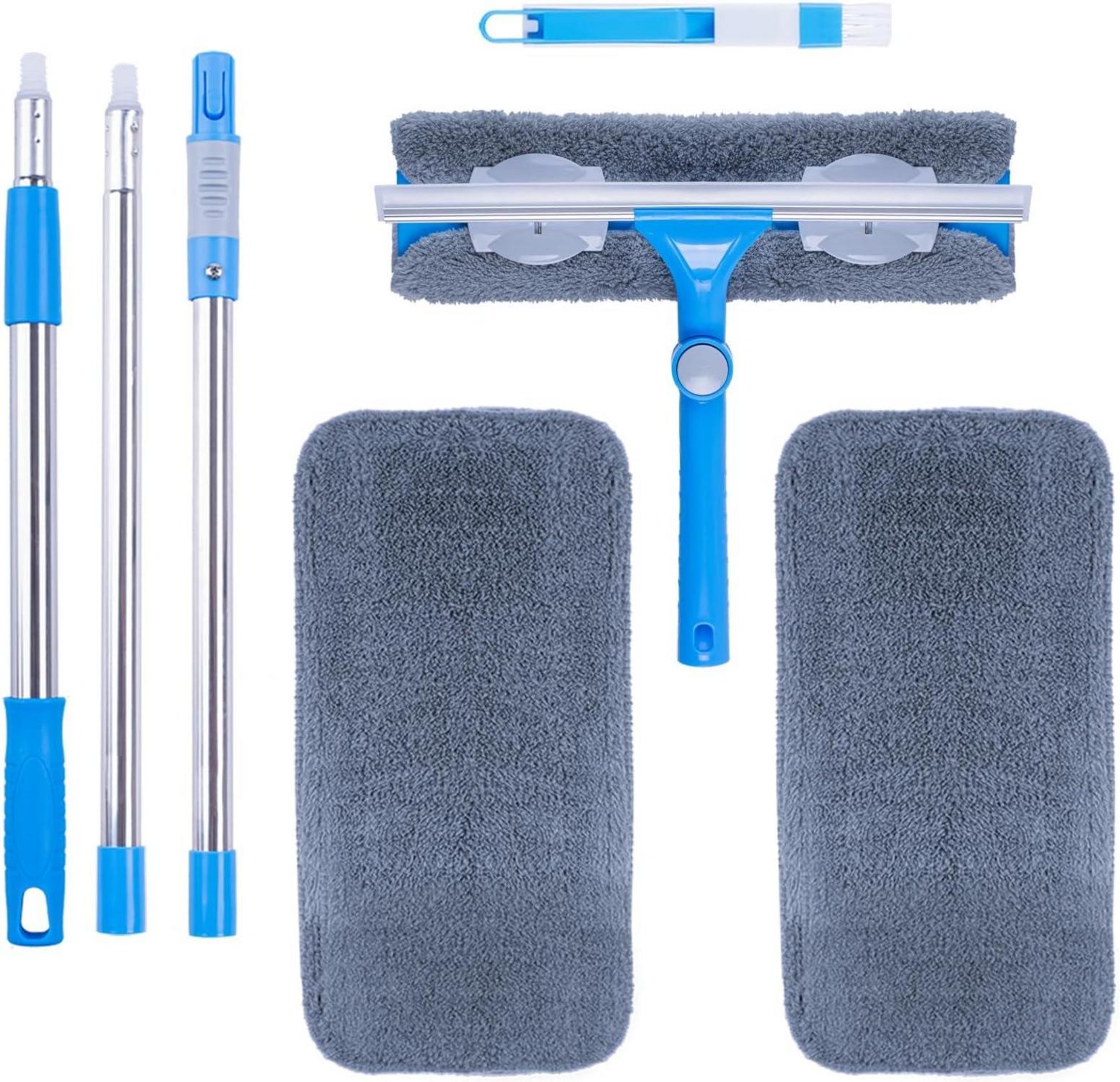3-in-1 Teleskop Fensterwischer Abzieher Set 31cm Wischgelenk