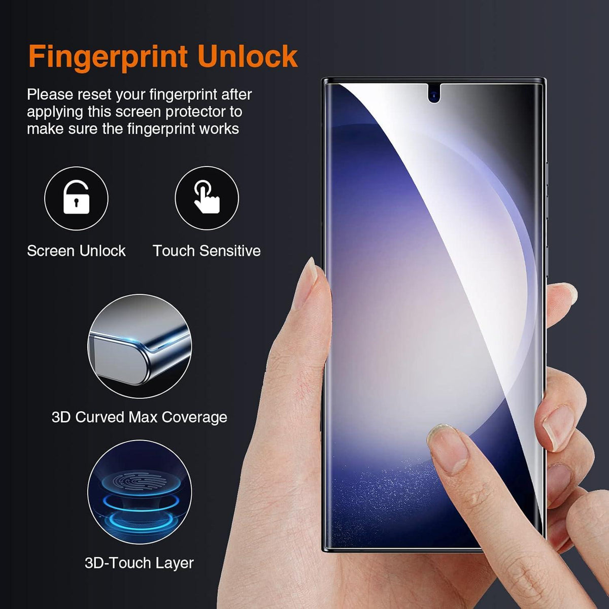Samsung Galaxy S23 Ultra TPU Schutzfolie & Panzer Glas - 4-teiliges Set