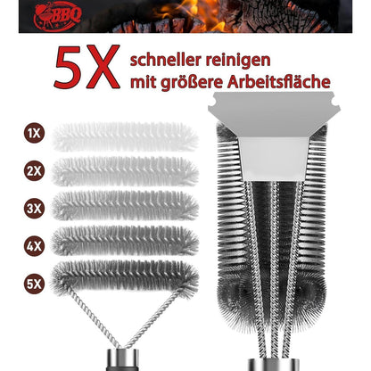 Robuste Grillbürste Drahtbürste Grillzubehör aus Edelstahl