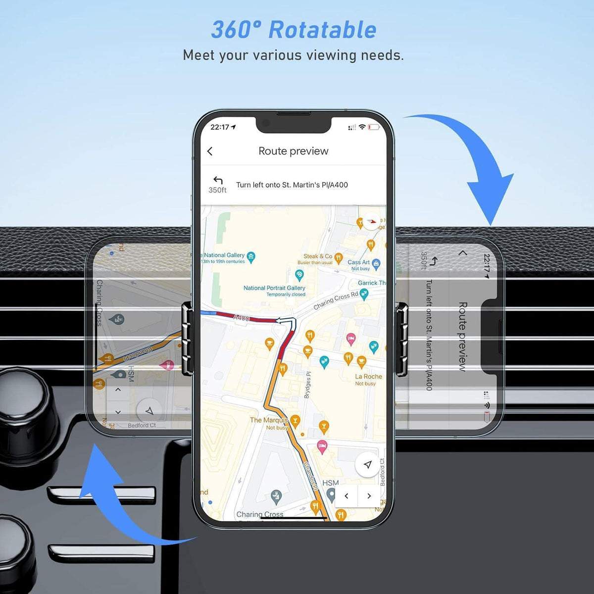 KFZ Handyhalterung 360° drehbar für iPhone & Galaxy