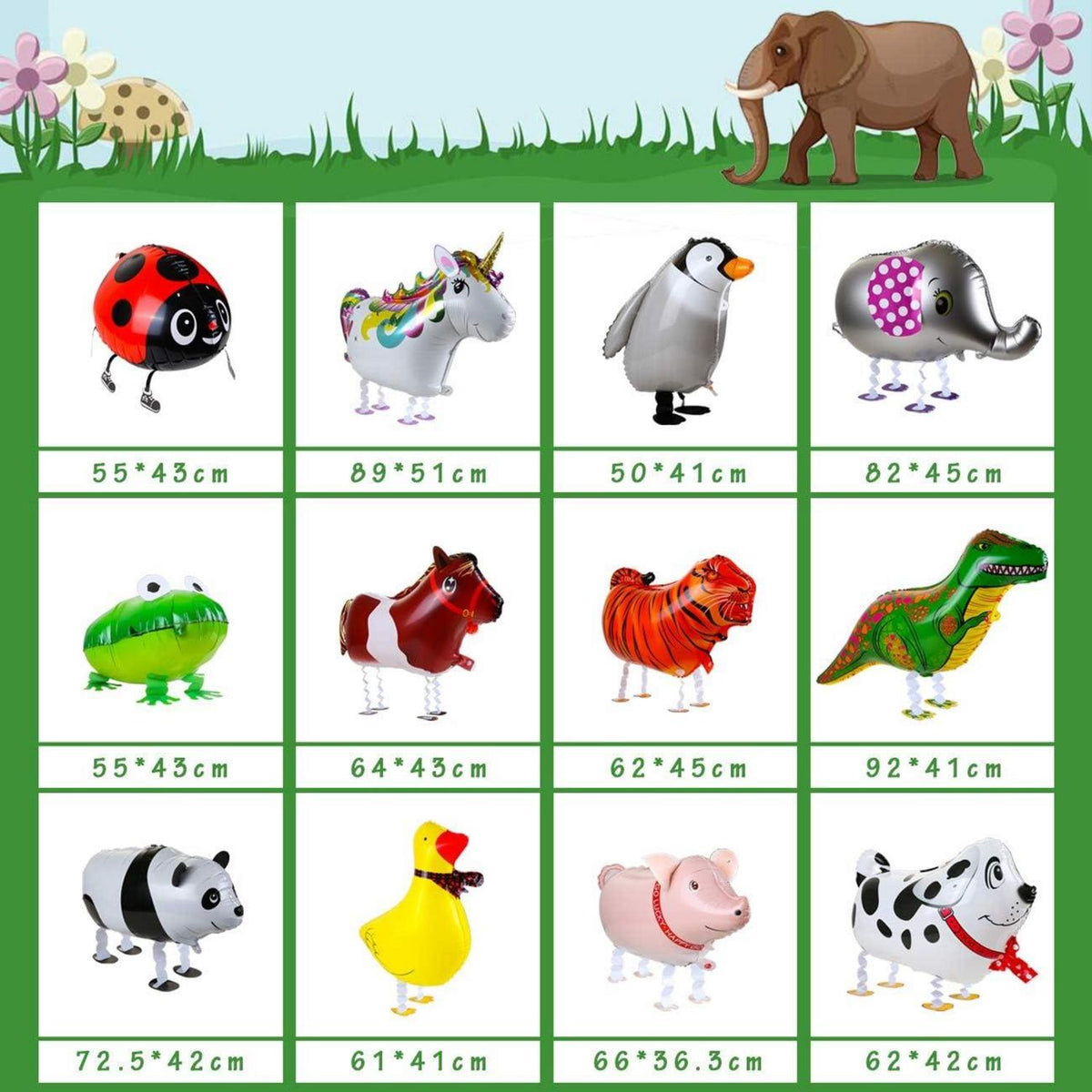12 Tier Walking Folienballons für Kindergeburtstag Party und