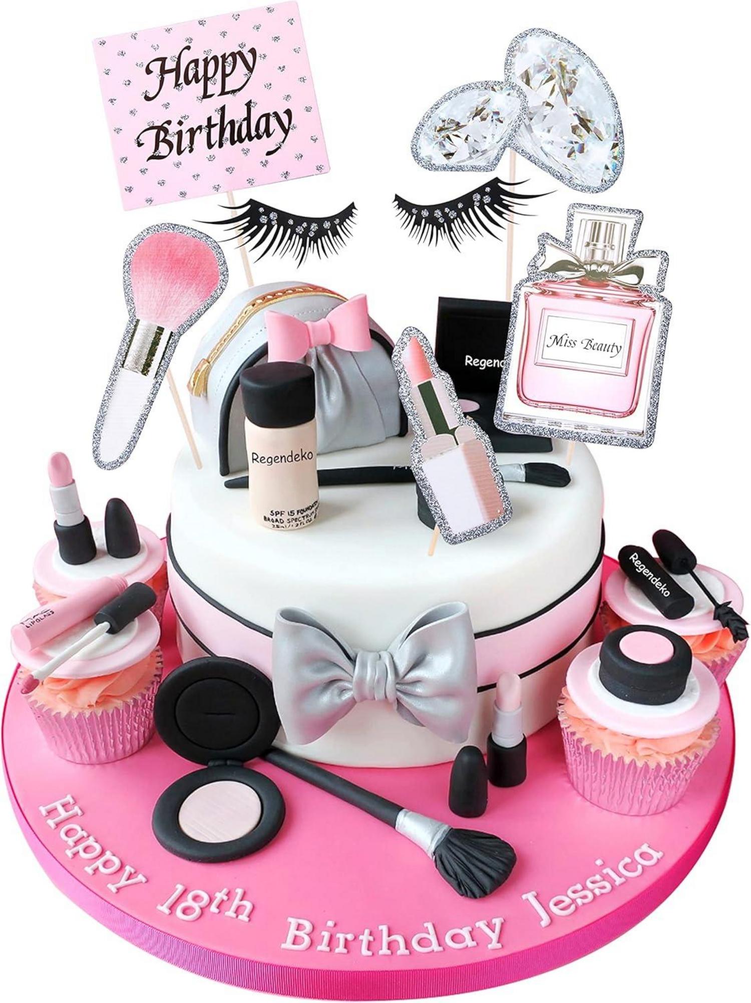 Geburtstag Mädchen Torten Schminke Deko Cupcake Topper 7-teilig