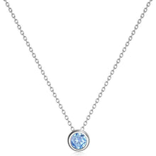 Simulierte Zirkonia Geburtsstein Halskette Sterling Silber
