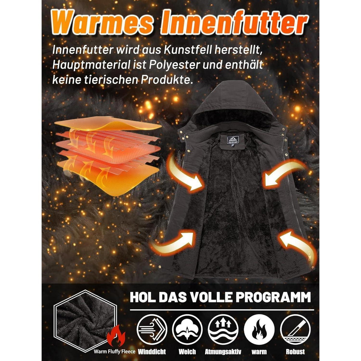 Herren Winterparka mit Kapuze – Warm & Vielseitig Dunkelgrau