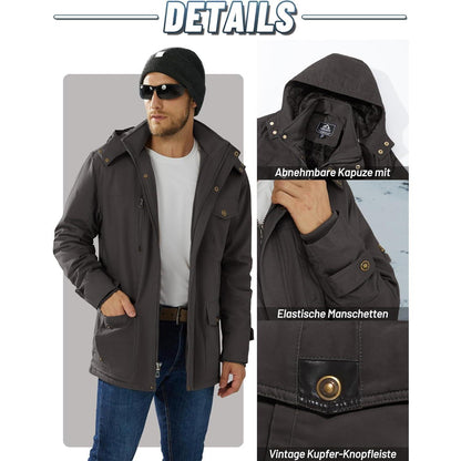 Herren Winterparka mit Kapuze – Warm & Vielseitig Dunkelgrau
