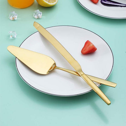 Gold Kuchen Servierset Titanbeschichtete Kuchenmesser Server Set