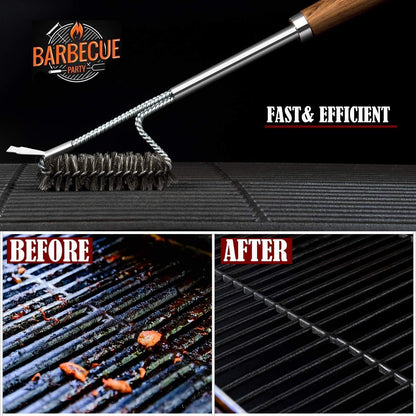 2er Set Grillbürste und Schaber Grill Zubehör Grillreiniger