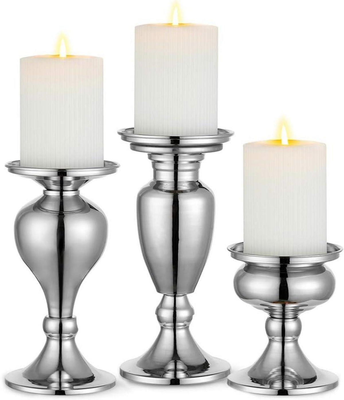 Kerzenhalter 3er Set Schwarz Metall Vintage Windlichthalter