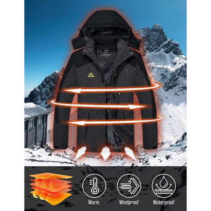 Herren Winter Skijacke Fleece Softshelljacke Wasserdicht