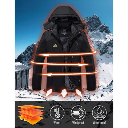 Herren Winter Skijacke Fleece Gefüttert, Wasserdicht