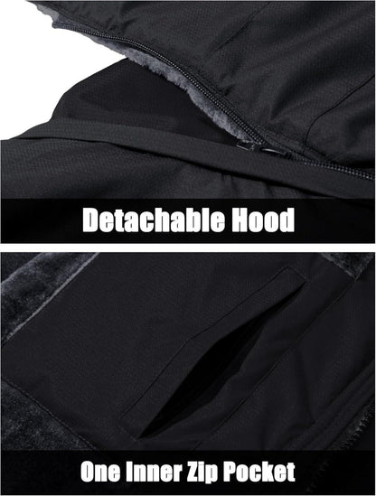 Herren Winter Skijacke Fleece Gefüttert Softshell Wasserdicht