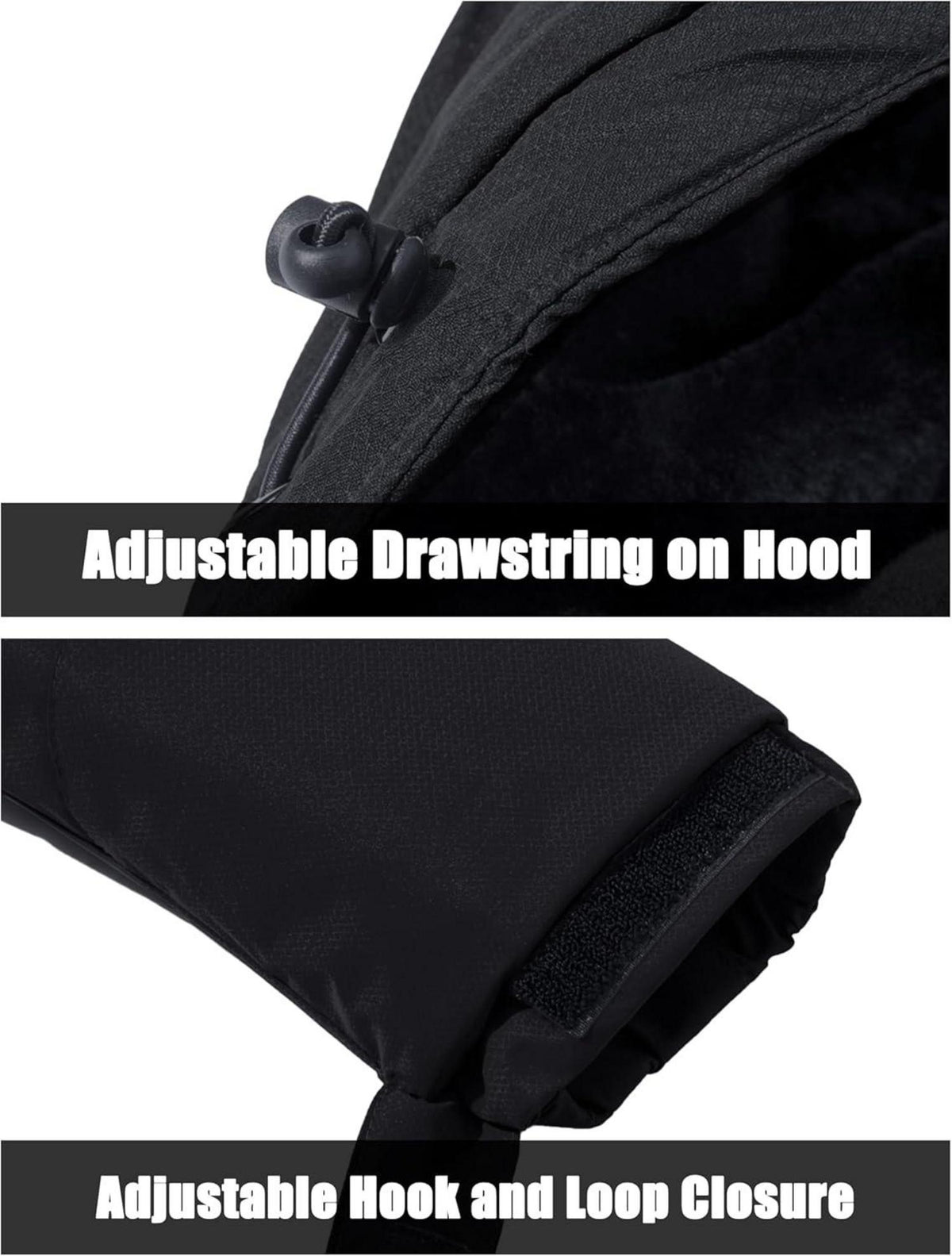 Herren Winter Skijacke Fleece Softshelljacke Wasserdicht XL Schwarz-Grau