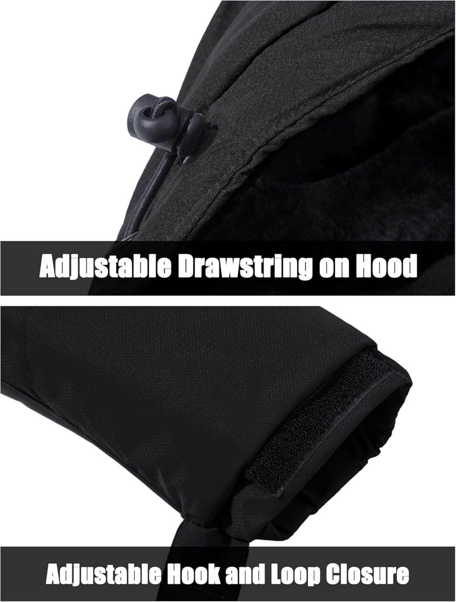 Herren Winter Skijacke Fleece Softshelljacke Schwarz S
