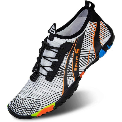 Aqua Schuhe Damen Herren Schnell Trocknend Weiß Orange 45 EU