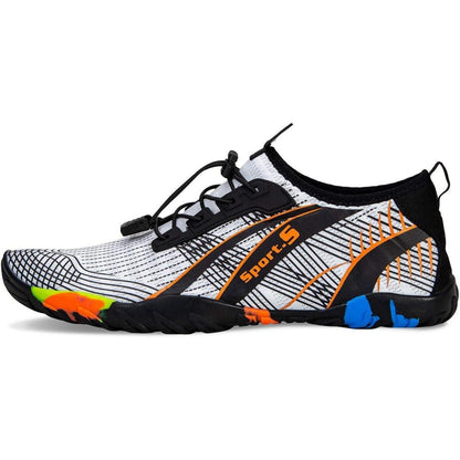 Aqua Schuhe Damen Herren Schnell Trocknend Weiß Orange 45 EU