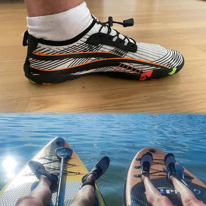 Aqua Schuhe Damen Herren Schnell Trocknend Weiß Orange 45 EU