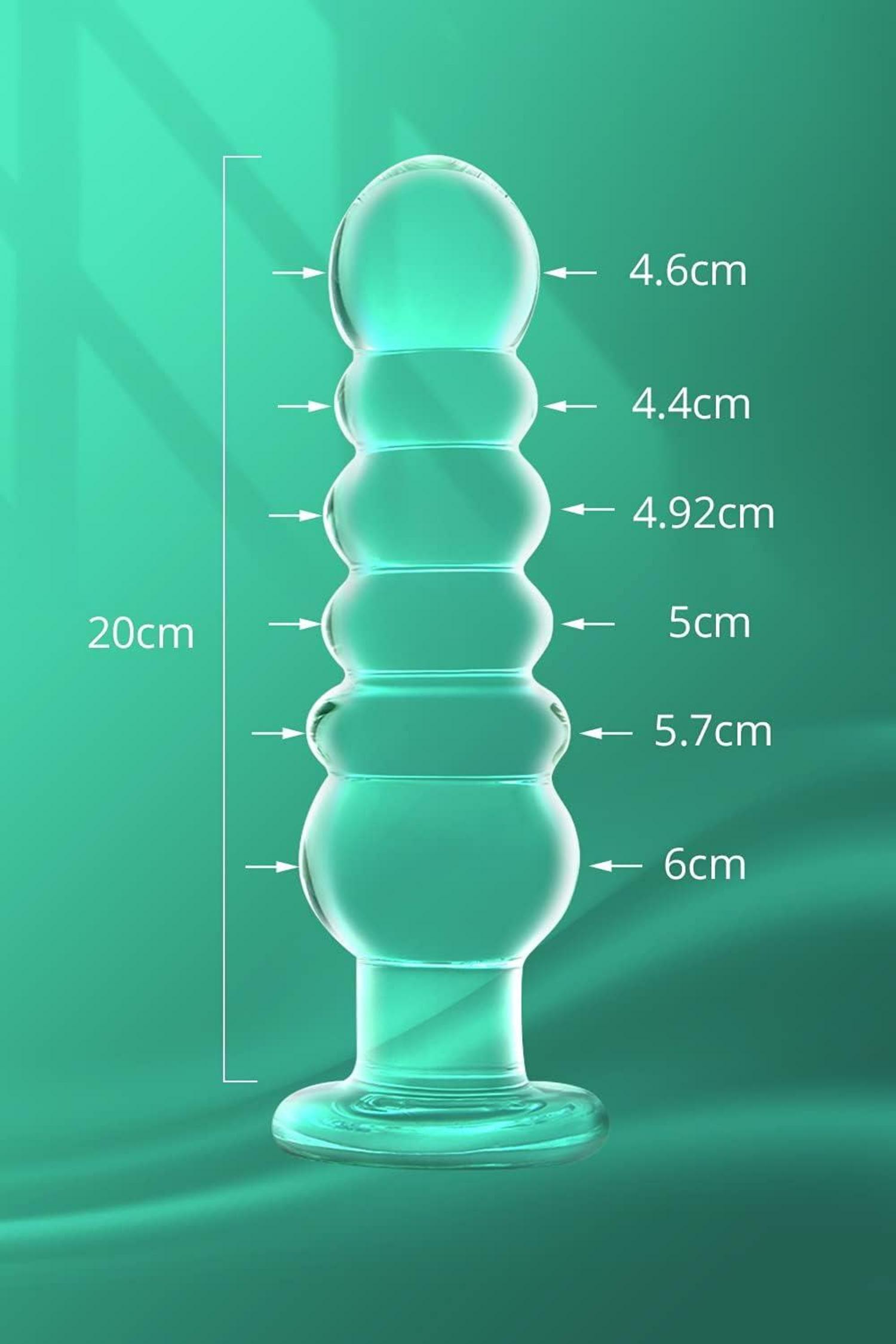 Großer Glas Analplug Perlenmassage Butt Plug Dildo