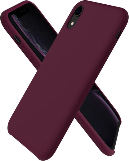 iPhone XR Silikon Case Ultra Dünn Flüssig Silikon Hülle Weinrot