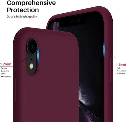 ORNARTO iPhone XR Silikon Case Ultra Dünn Weinrot 6,1 Zoll