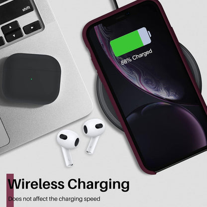 ORNARTO iPhone XR Silikon Case Hülle Ultra Dünn Flüssig Weinrot 6,1 Zoll