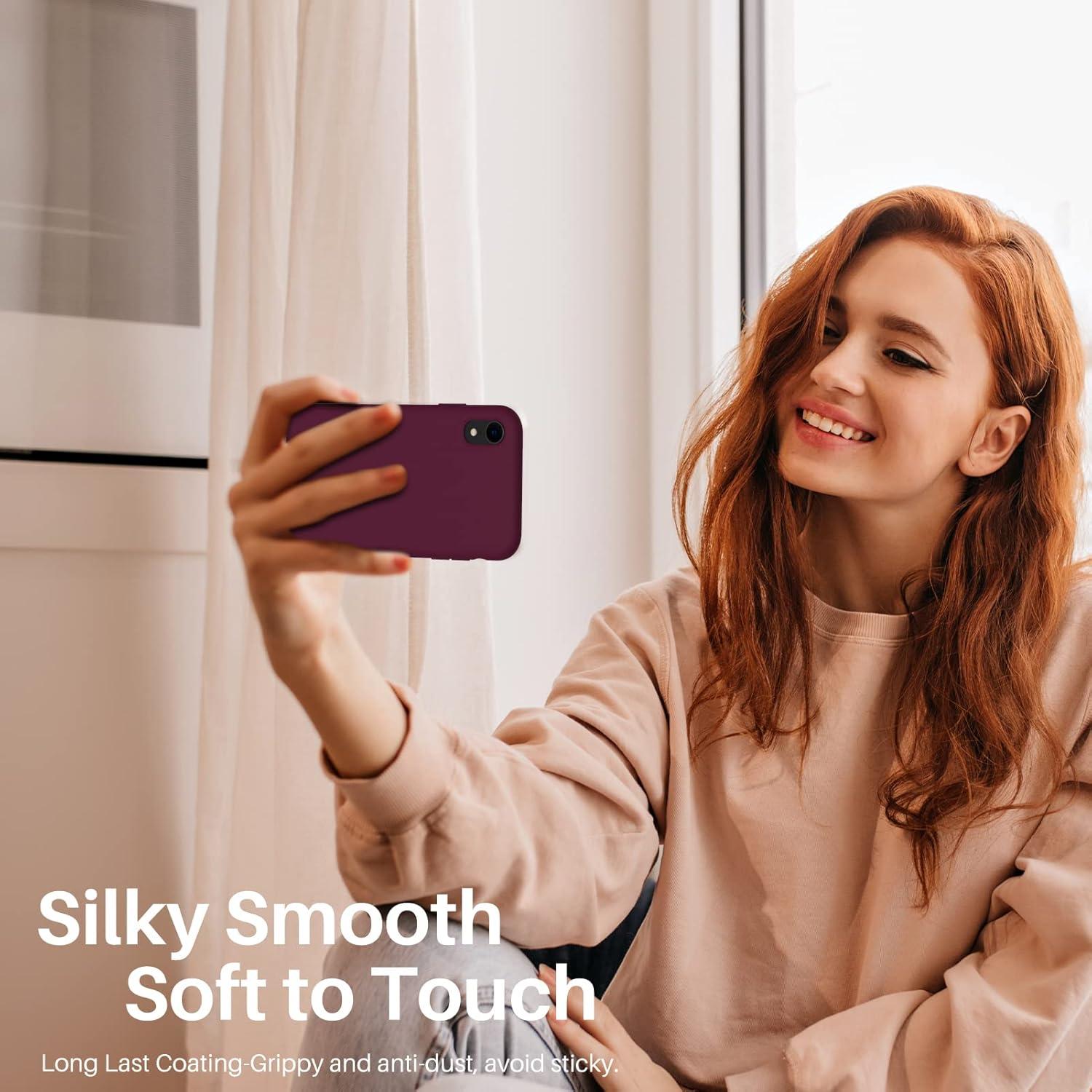 iPhone XR Silikon Case ultra dünn flüssig Handyhülle Weinrot
