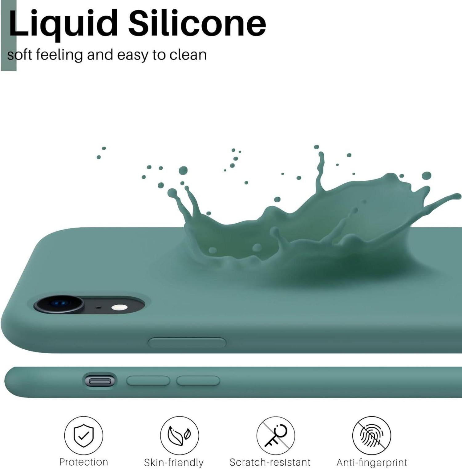 iPhone XR Silikon Case Hülle Flüssiges Silikon Handyhülle Schutz 6,1