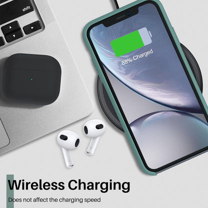 iPhone XR Silikon Case Hülle Ultra Dünn Flüssig Schutz 6,1 Zoll Piniengrün