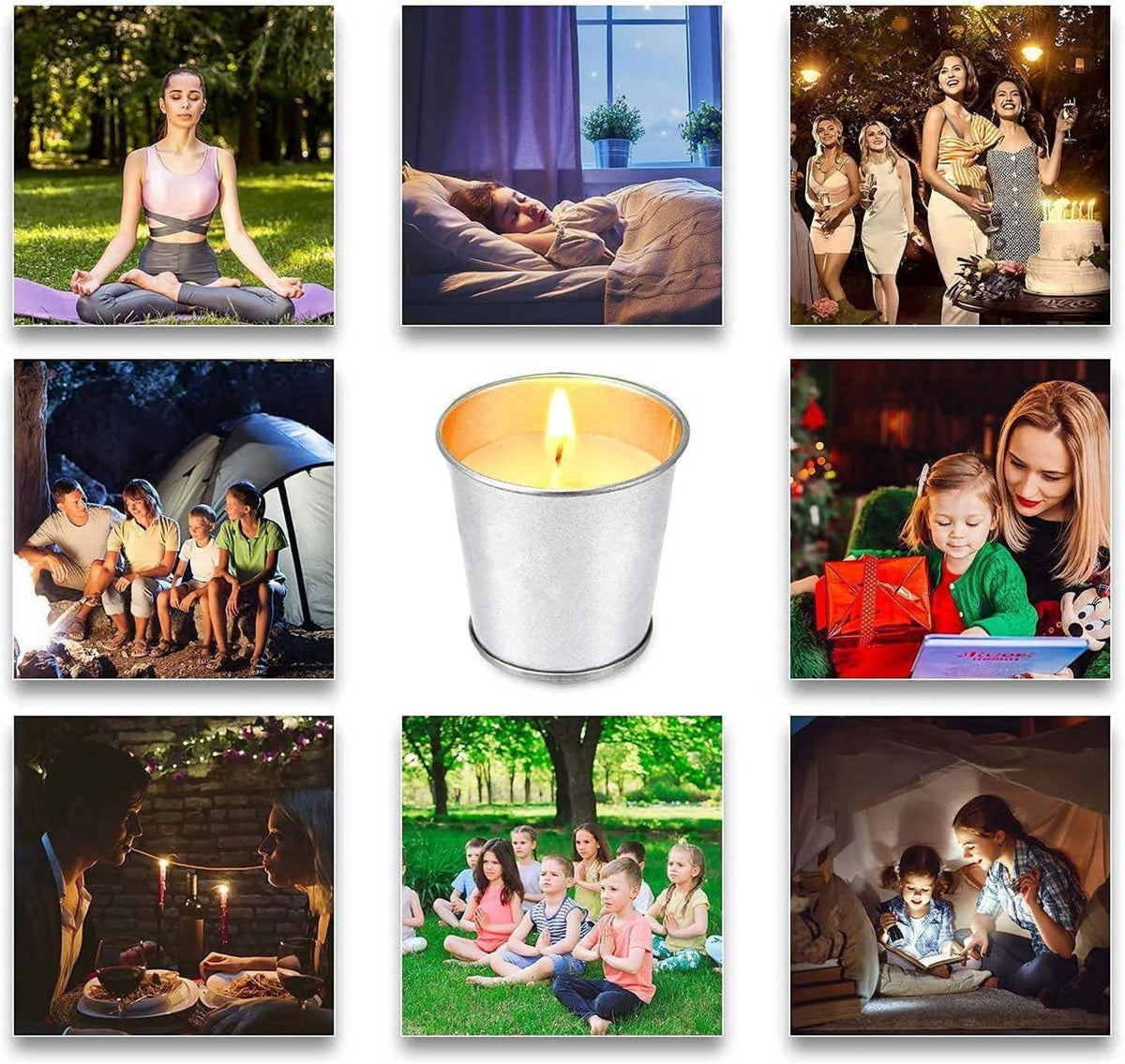 Citronella Kerzen im Metalleimer 12er Set Sojawachs Outdoor