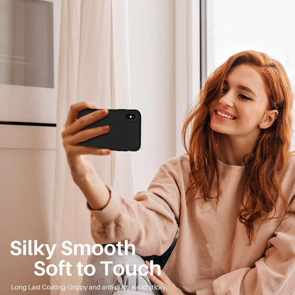 Silikon Case für iPhone XS/X Handyhülle Flüssig Schwarz 5,8 Zoll