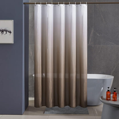 Duschvorhang Anti-schimmel Wasserfest 180x180cm Textil Weiß Taupe