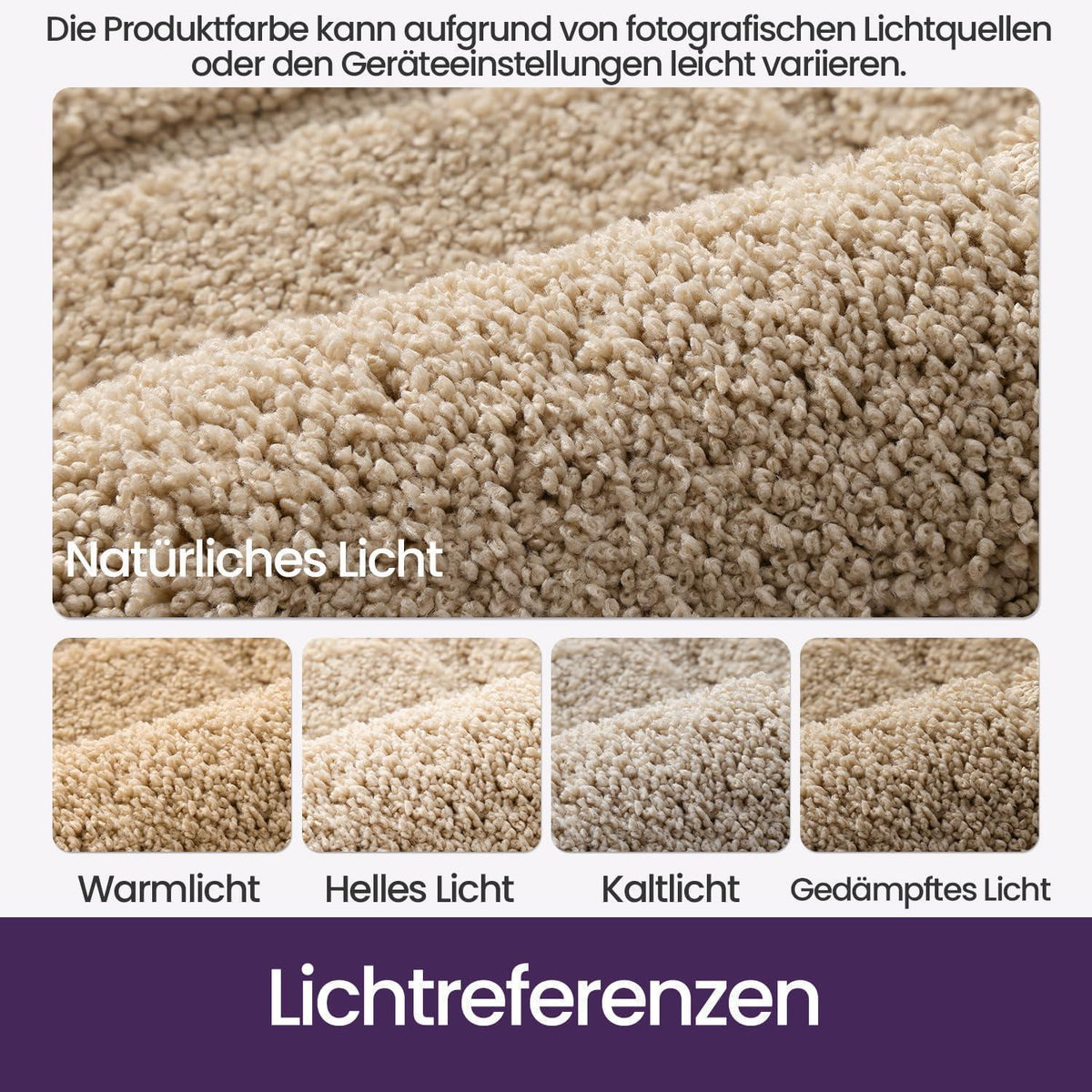 Rutschfeste Badematte Mikrofaser Beige 60x90 cm