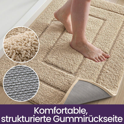 Rutschfeste Badematte Mikrofaser Beige 60x90 cm