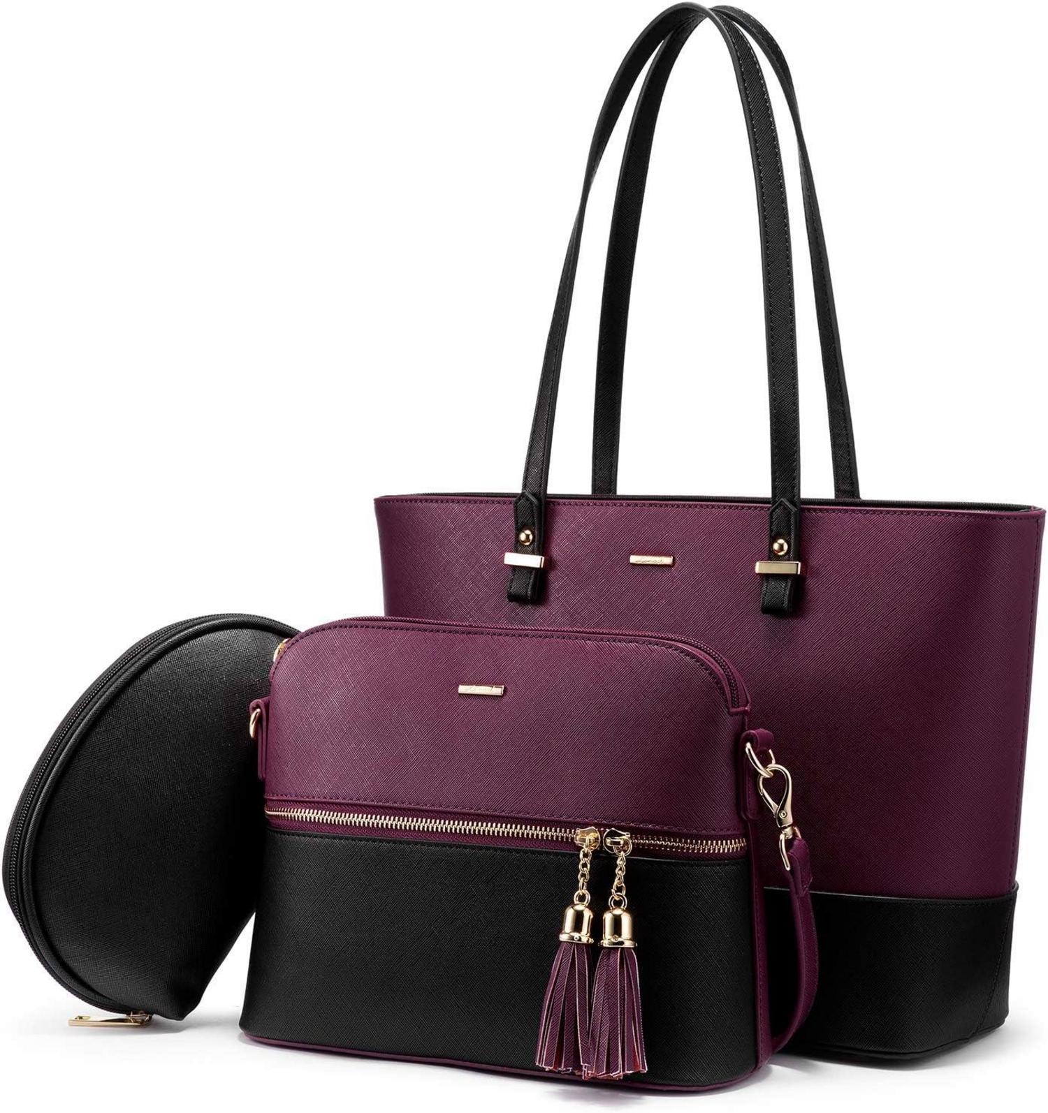 LOVEVOOK Damen Handtasche 3tlg Set Schultertasche Shopper