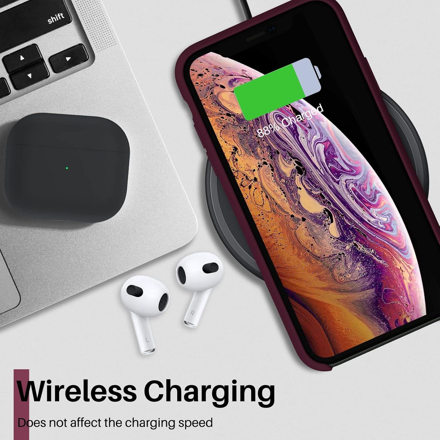 Silikon Case Hülle für iPhone XS/X Ultra Dünn Flüssig Weinrot 5,8 Zoll