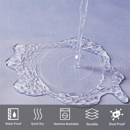 Duschvorhang 180x200 Textil Wasserdicht Anti-schimmel Waschbar in Weiß-Lila mit 12 Duschhaken