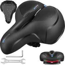 Bequemer Fahrradsattel Doppelfeder Mountainbike Faltrad Blau