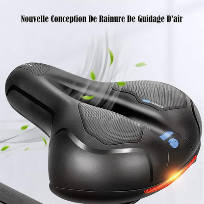 Bequemer Fahrradsattel mit Doppelfeder, blau