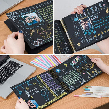 Fotoalbum zum Selbstgestalten, DIY Fotobuch 80 Seiten, Geschenkset