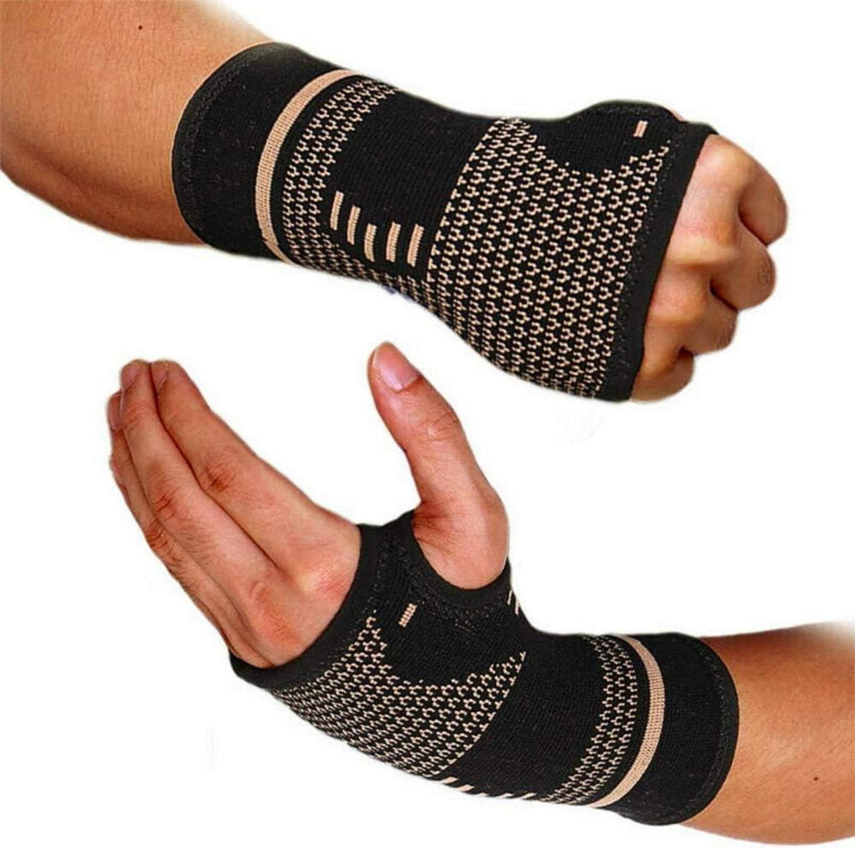 Handgelenk Bandage 2er-Set Kupfer Handgelenkschiene Sport Fitness