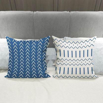 Leinen Kissenbezüge 55x55 cm, hellblau, 4er Set