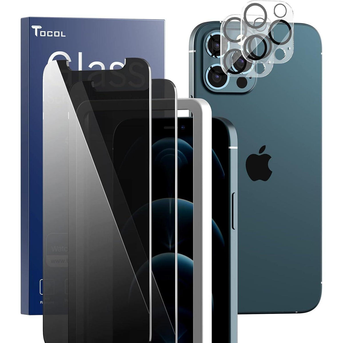 Sichtschutzfolie & Kameraschutz für iPhone 12 Pro Max (6,7 Zoll)