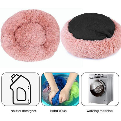 Flauschiges Hundebett Orthopädisch Ø 110cm Rosa