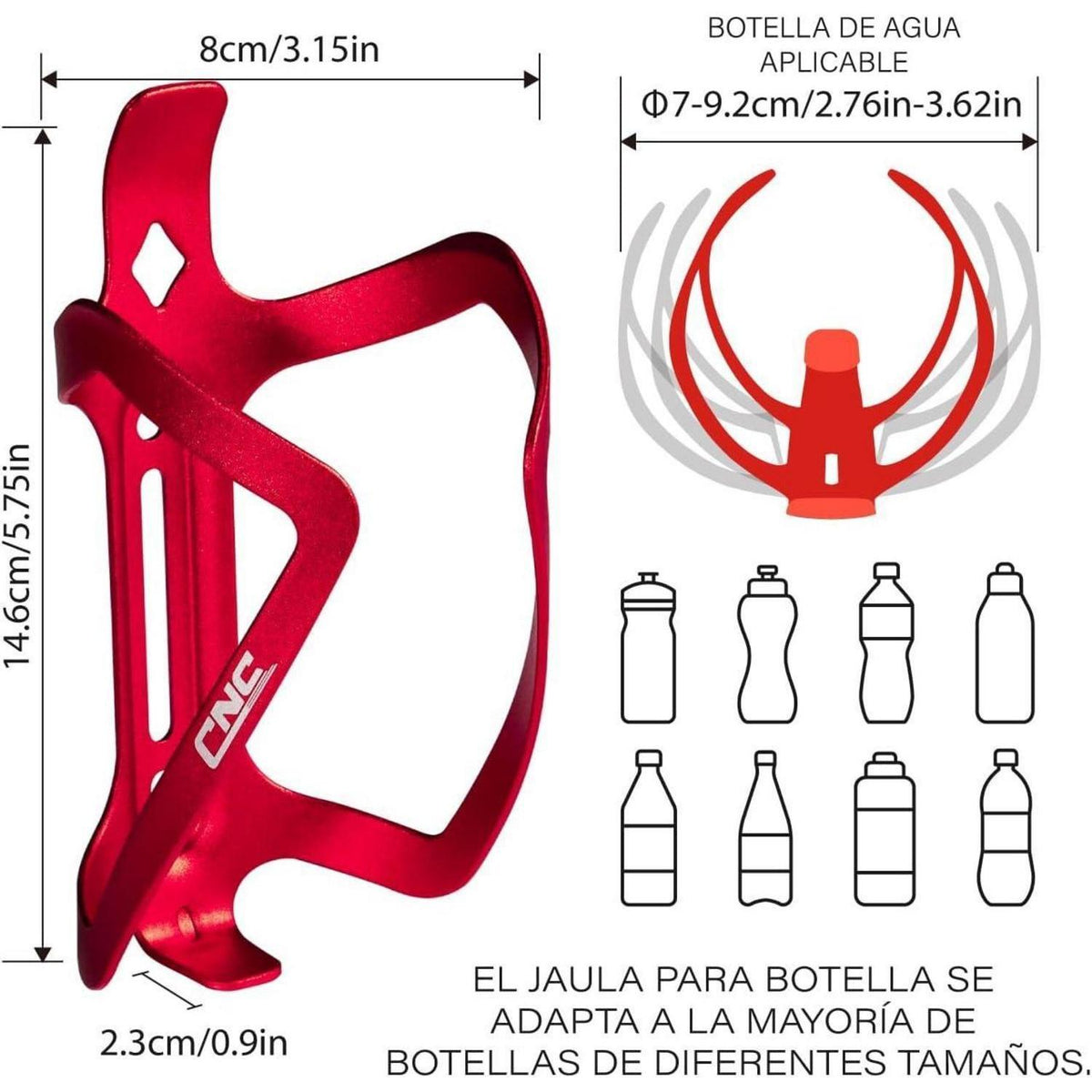 CNC Fahrradflaschenhalter Set (2x) – Rot