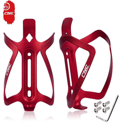 CNC Fahrradflaschenhalter Set (2x) – Rot