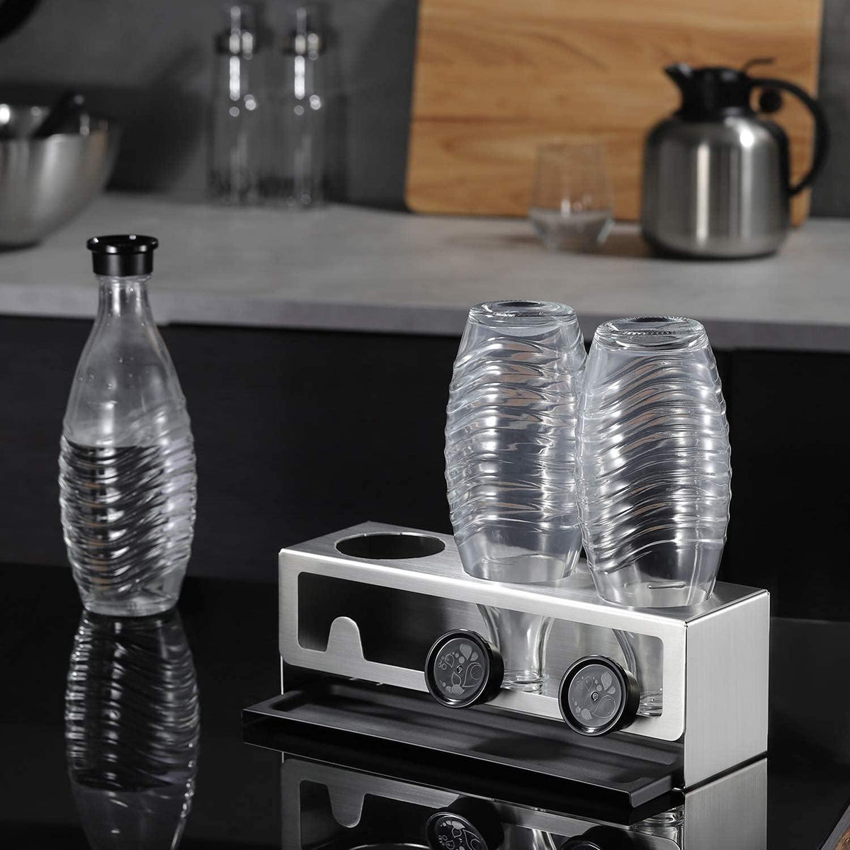 Edelstahl Flaschenhalter für SodaStream Crystal - Abtropfhalter