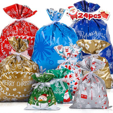 Weihnachtstüten Geschenktüten Set mit Bändern und Aufkleber
