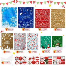 Weihnachtstüten Geschenktüten Set mit Bändern und Aufkleber