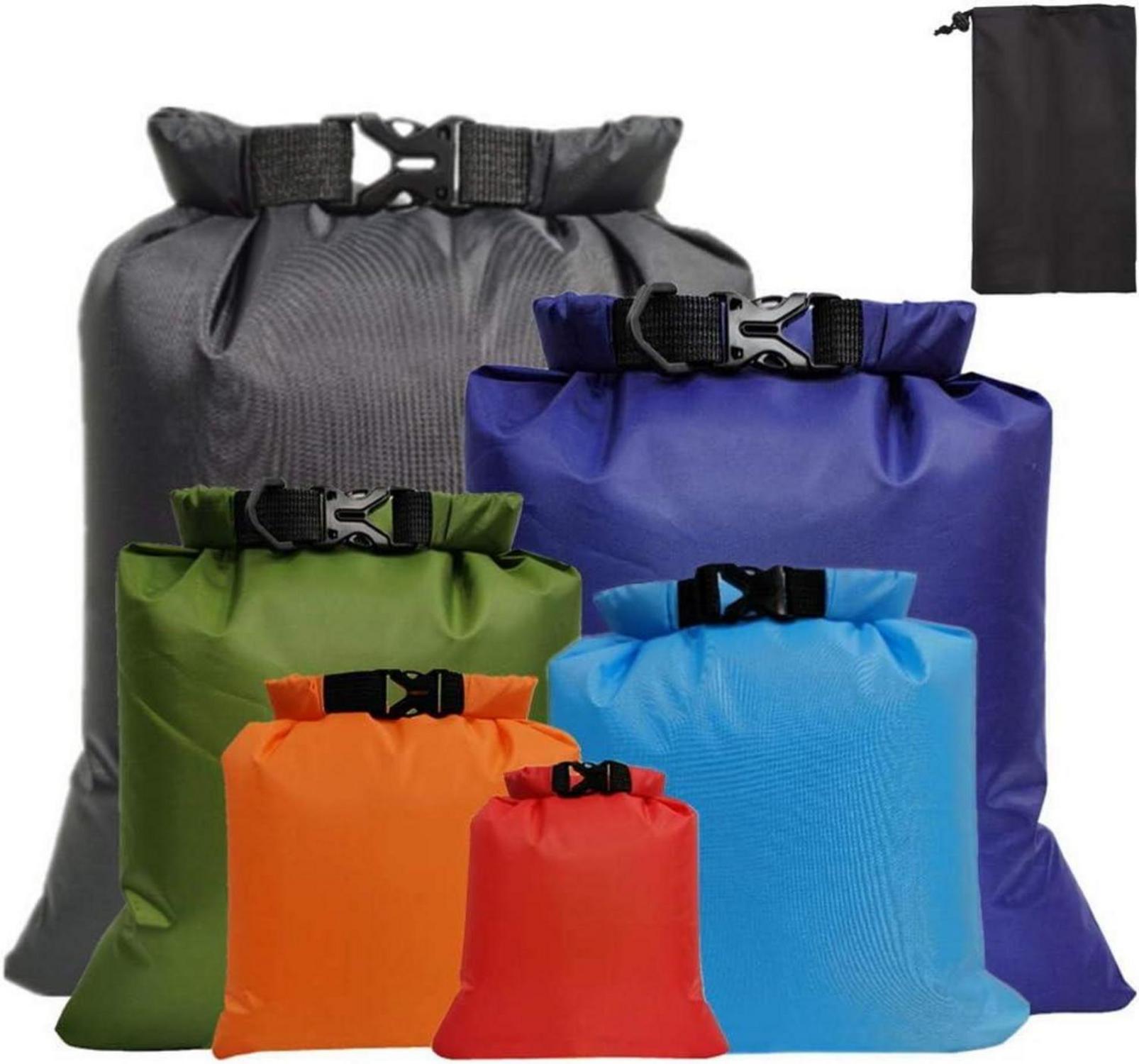 6er Set wasserdichte Dry Bags für Wassersport & Camping